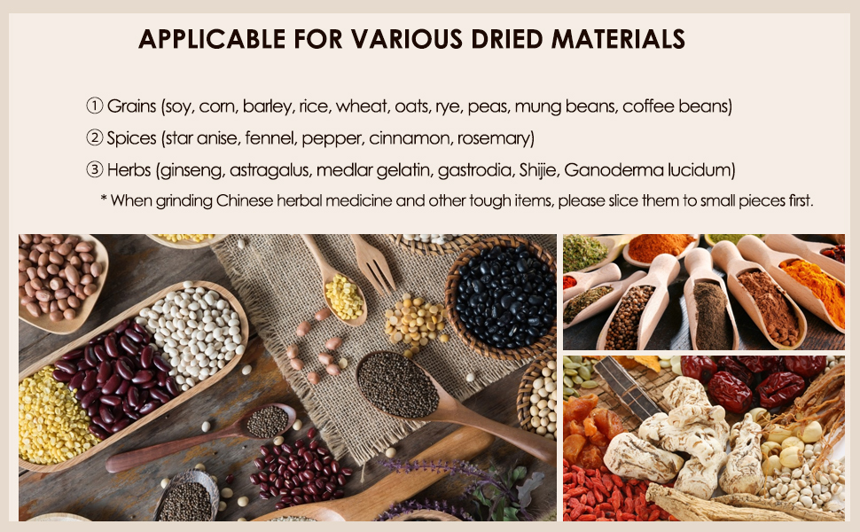 Powder Grinder 300g Electric Grain Mill Grinder Safety Upgraded Spice Grinder Pulverizer Stainless Steel Machine