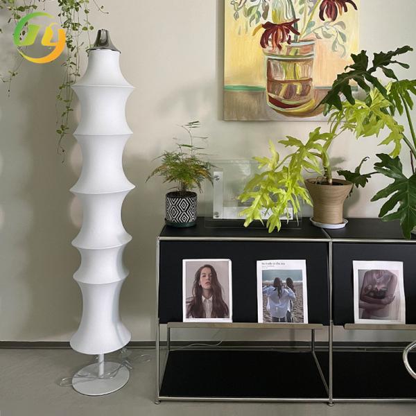 Lâmpada de piso conjunta de bambu de LED de seda branca minimalista Decoração de quarto de hotel
