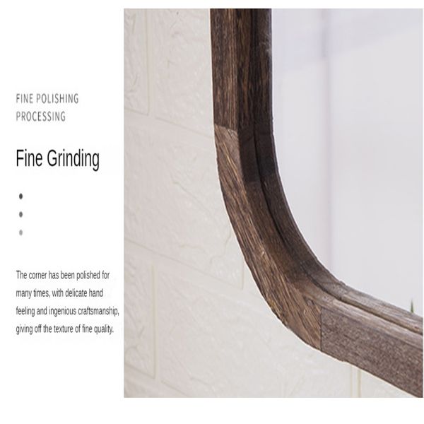 Современная арка полная длина Антикварный наклейка с деревянным зеркалом для декора ванной комнаты