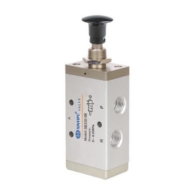 3 / 2 Way Pneumatic Manual Valve 3R Single Head Hand Operated Air Control Valves