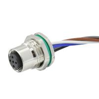 Fêmea impermeável do código do conector M12 5pin A da montagem do painel de parede do metal com fio da trança