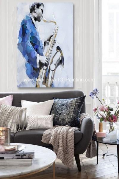 Instrumento moderno quadro de Art Oil Painting Decorative Saxophone para o interior da casa