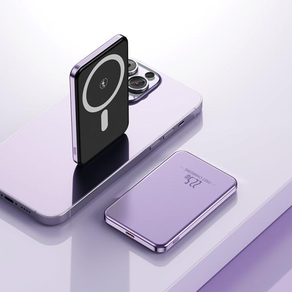 Ultrathin Magnetic Wireless Fast Charge Power Bank with Type-C Input Interface 15W/20W 5000/10000mAh