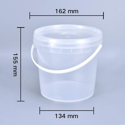 2L Capacity Plastic Pail With Lid for Cheese and Cream Storage Food Grade Customized Logo