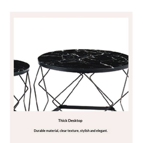 Minimalist Modern Light Luxury Small-sized Household Round Coffee Table Living Room Balcony Sofa Side Table Corner Table