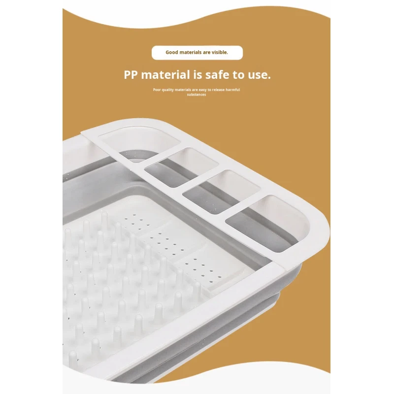 Collapsible Vegetable Washing Draining Basket Bowl Plate Plastic Storage Box Foldable Dish Draining Rack for Kitchen