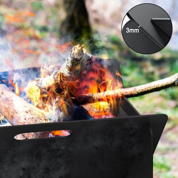 Outdoor Portable Firepit with BBQ Tray Nonstandard 18 inch Fire Pit BBQ Grill Stove