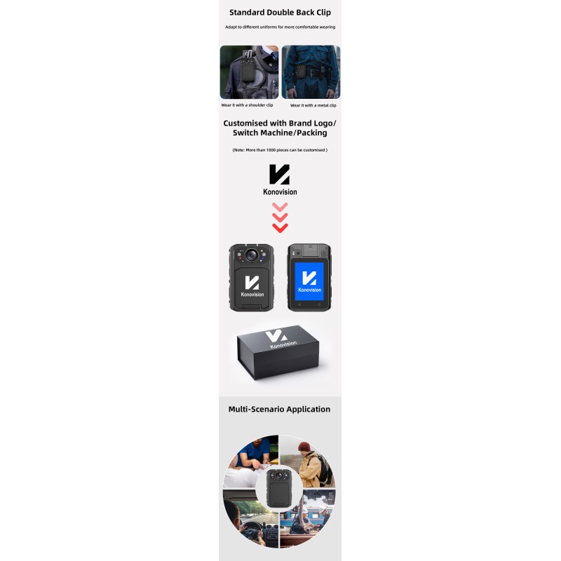 Portable 4G Body Worn Camera HD 1080P 40MP 2.4'' IR Night Vision Waterproof Body Camera With WIFI&GPS&BT Function