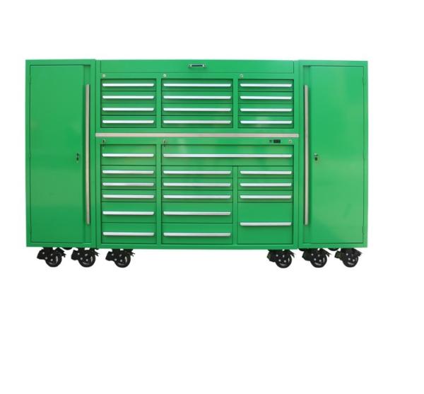 Garage Work Bench Metal Tool Cabinet com 258 Pcs Tool Set e alças de aço inoxidável