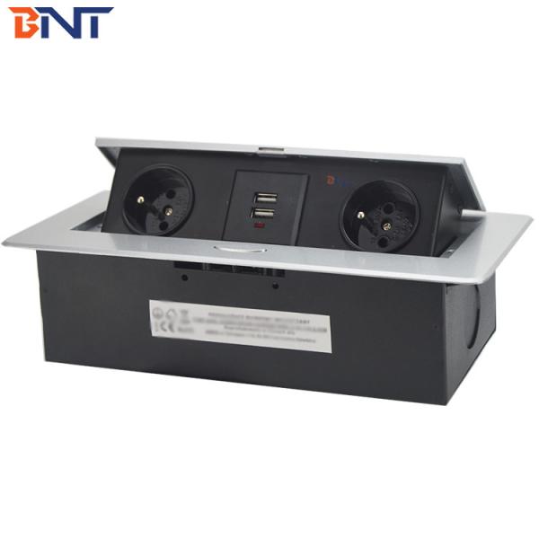 Zinc Alloy Material Tabletop Pop Up Hidden Outlet Keep Product In Stock With French Power Plug