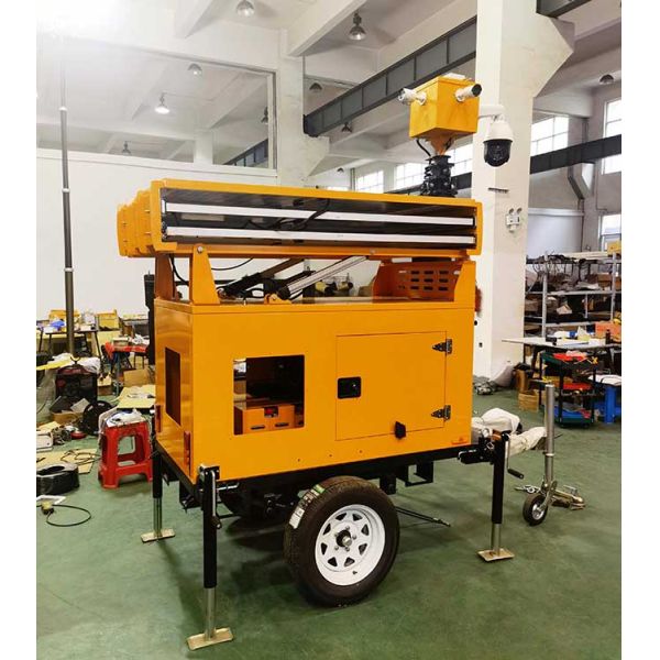 Mobile Solar Powered Camera Cctv Trailer Mounted Telescopic Mast Portable Solar Powered Camera Trailer For Public Activity Monitoring