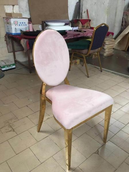 High Density Foam Wedding Reception Stainless Steel Dining Chairs 43*50*90cm