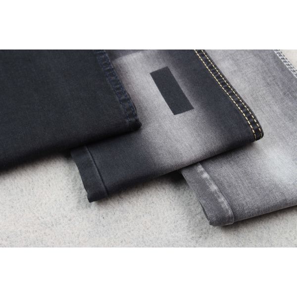 10 OZ Women Jeans Stretch Denim Fabric In Black / Black Color