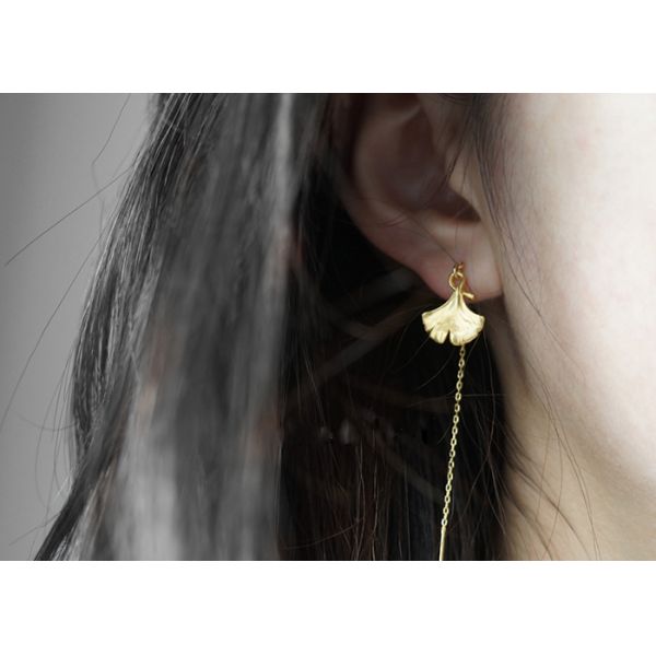 Japan Imported High Quality Silver And 14K Gold Allergy Free Earring Studs Simple Long Earrings