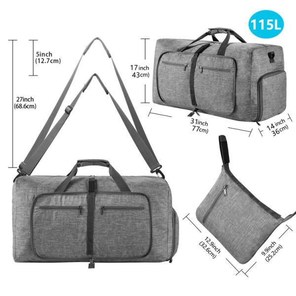 Custom Logo Waterproof Duffel Bags Weekender Overnight Bag With Shoes Compartment