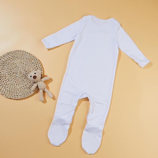 White Blank Sublimation Newborn Footed Onesies For Heat Transfer Printing