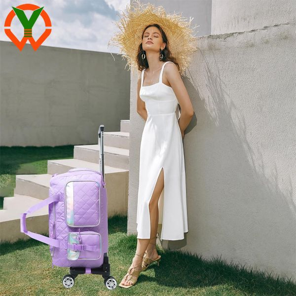 Sacs à dos de mode pour femmes avec roues Sacs de nuit avec boîte à chaussures pour les voyages