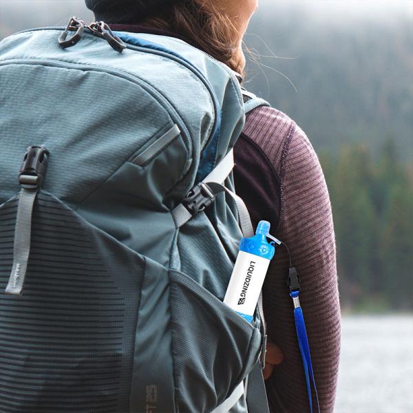 LIQUIDZING Portable Water Purifier Personal Water Emergency Preparedness Survival Gear Backpacking for Hiking Camping