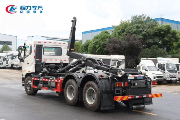HOWO 3 Axle Hook Lift Garbage Truck with XCMG 3 Ton Crane