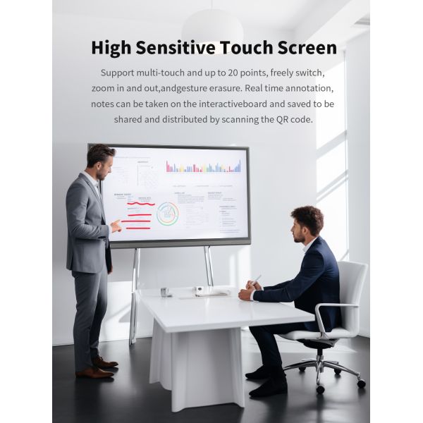 65 75 86 100 Inch Smart Interactive Whiteboard 4k All In One LCD Conference