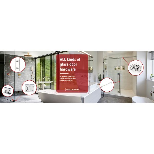 Стеклянный дверной комплект для ванной без рамы с подвижным устройством для душа