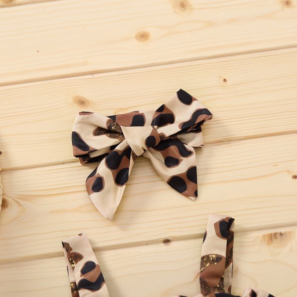 ткани печати леопарда слинга 110cm 43.3in костюм тяжелого дыхания рукава верхней короткий для девушек