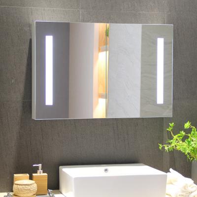Armários de espelhos de alumínio personalizado LED iluminado banheiro de vaidade Armário de espelhos