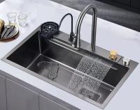 Kitchen Stainless Steel Single Bowl Sink 750 X 450 mm Topmount Installation