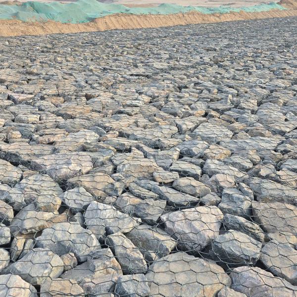 Résistant à la corrosion 80 mm x 100 mm / 100 mm x 120 mm / 2,7 mm panier en treillis galvanisé en gabion pour la protection des berges