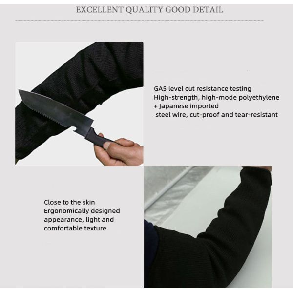 Grade 5 HPPE Cut And Slash Resistant Arm Guard Black 200g