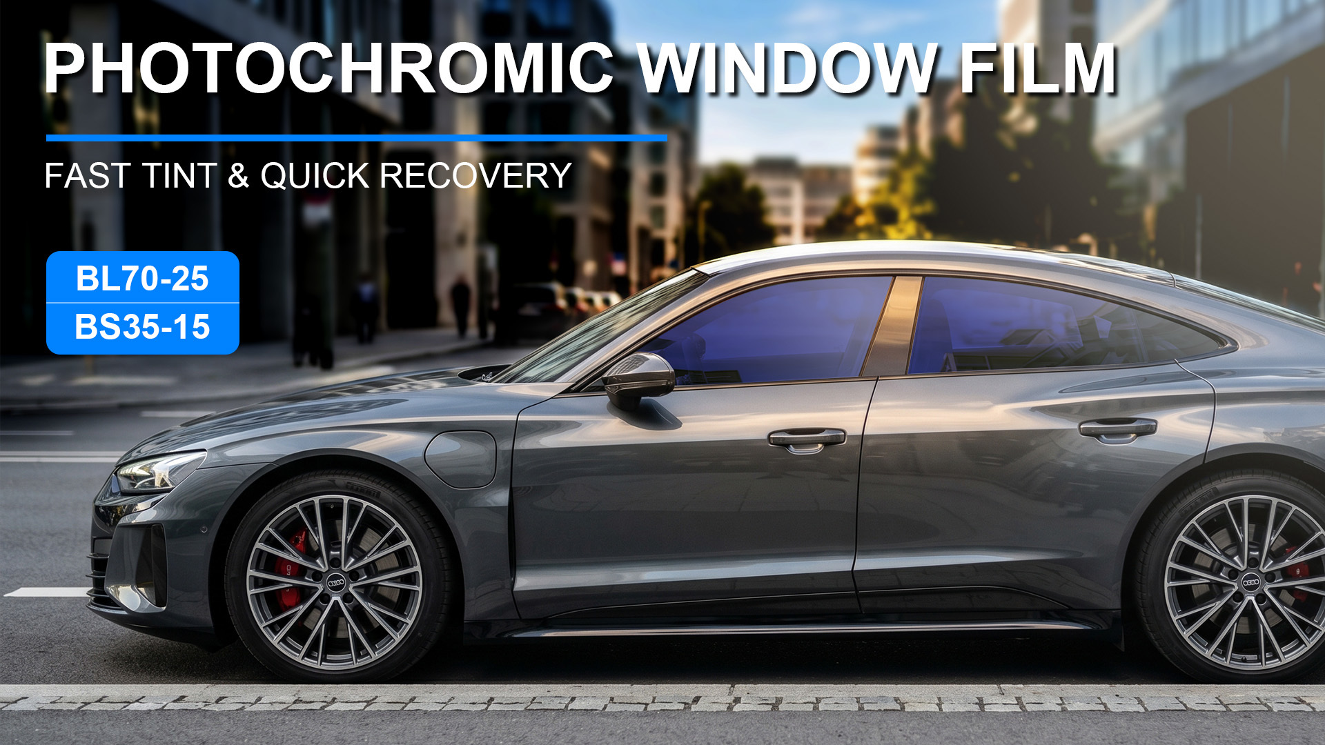 Photochromic Window Tint 2mil Self-Tinting VLT 70%-25% UV Reactive OEM