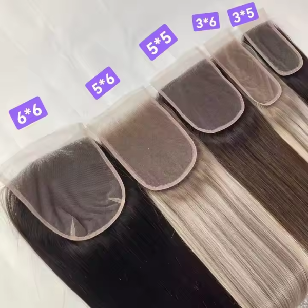 Stock Color Brown Blonde French Lace Closure Transparent Lace Frontal 6X6 Lace Closure Direct Factory Prices