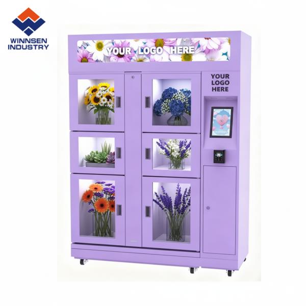 Automated Flower Vending Machine with 24/7 Fresh Availability 19 inch LCD and 12mm Thick Insulation Material