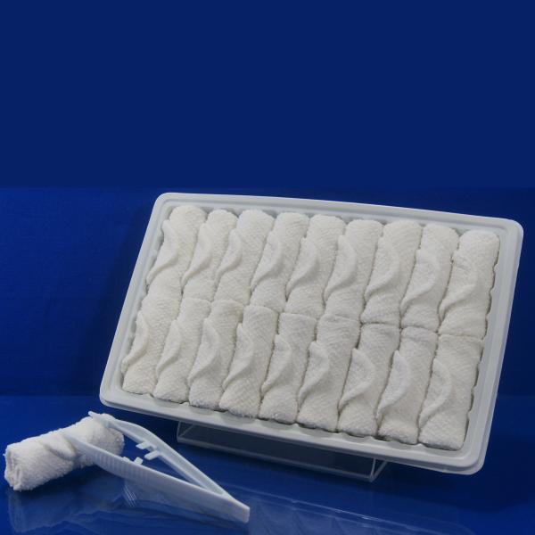 White 100% Cotton refreshing airline hot face towel for aircraft