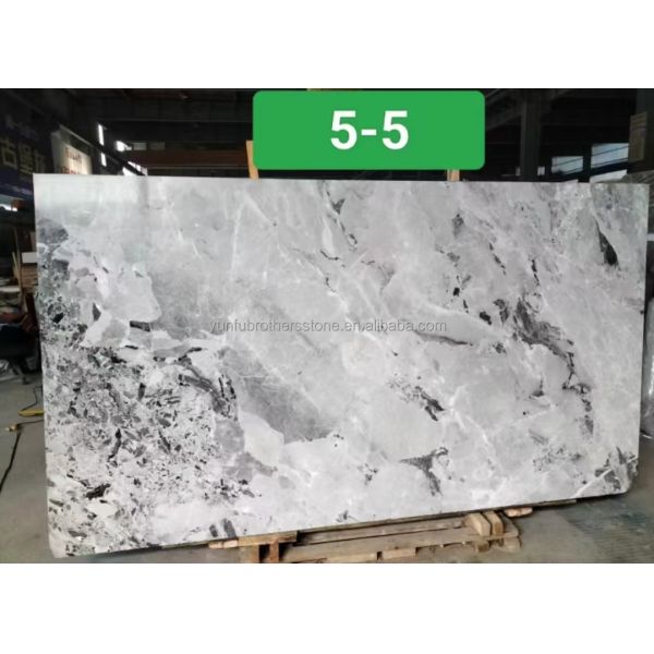 Modern Ink Painting Marble Big Slab Honed Grey Wall Panel and Kitchen Countertop Tile