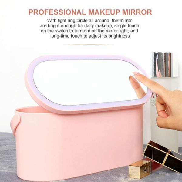 Limited Time Offer LED Beauty Case Makeup case Led Mirror Storage Travel LED Makeup Mirror Kit  Pocket Magnifying Glass