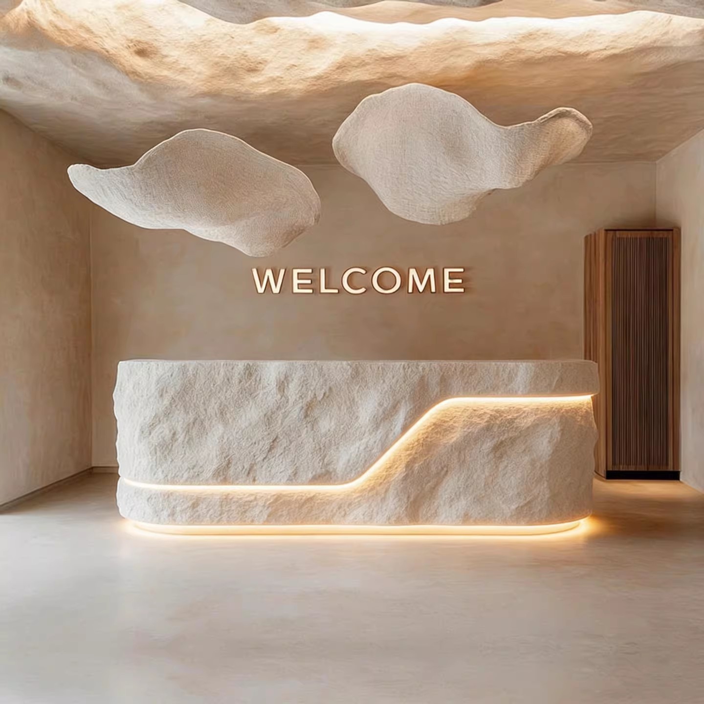 Commercial Wooden Cashier Counter with Marble Tabletop for Jewelry Shop