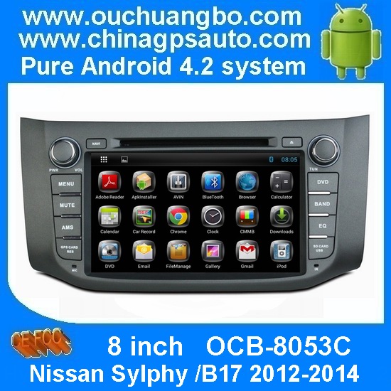 Ouchuangbo Android 4.2 Car DVD Video Player for Nissan Sylphy B17 2012-2014 GPS Radio Stereo 3G Wifi OCB-8053C