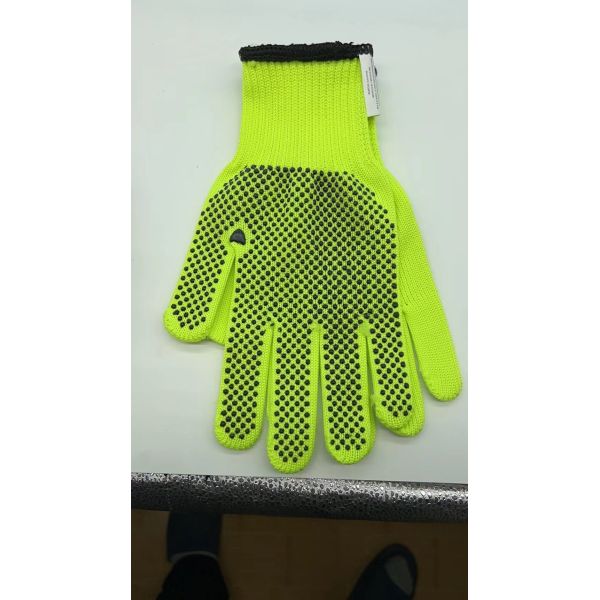 Green PVC Cotton Dotted Gloves Waterproof Cotton Work Gloves Bulk