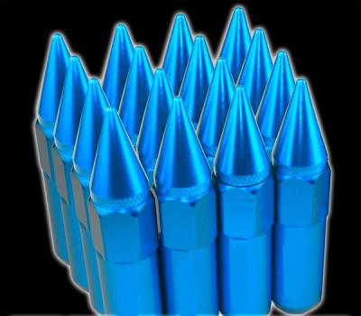 60mm Tuner Racing Lug Nuts 14x1.5 For Wheels / Rim , Blue Extended Lug Nuts