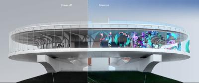 RGB Full Color P20 P31.25 Transparent LED Film Self Adhesive