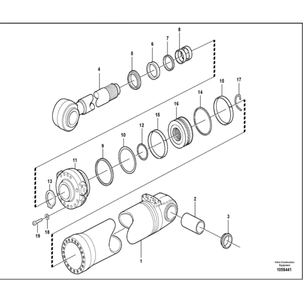 V-O-L-V-O Wheel Loader L180G L180H  Tilt  Cylinder Repair Seal Kit 17238415