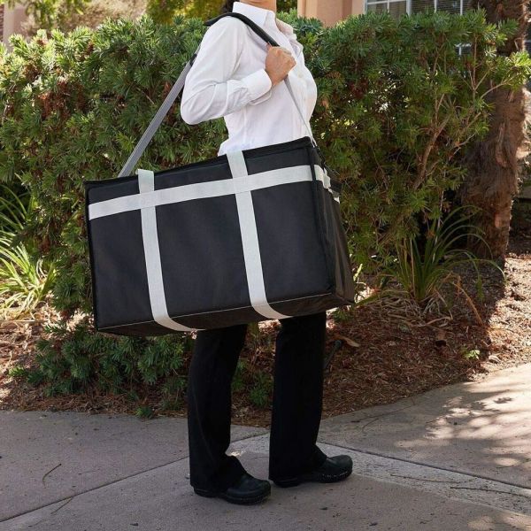 Food Delivery Insulated Food Carrier Bag / Drink Cooler Bag With Adjustable Divider