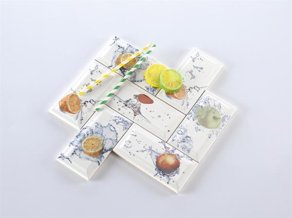 White 75x152mm Ceramic Indoor Wall Tiles for Kitchen