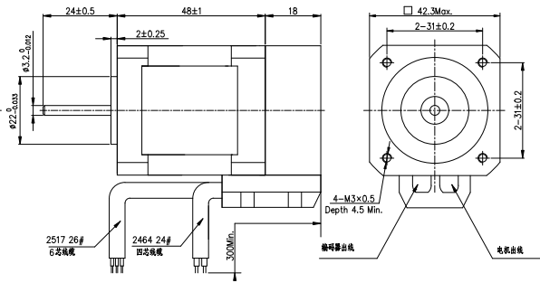 Мотор Nema 17 0.4A-1.68A 42mm Stepper с кодировщиком 1.8NM-7.5NM 1,8 градуса