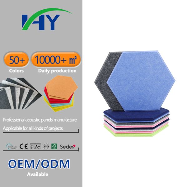 25*30cm Aesthetic PET Hexagon Acoustic Panels For Living Room Decoration