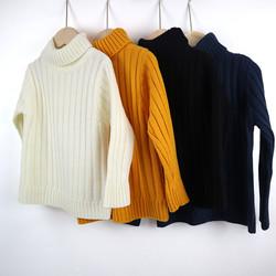 Children's high neck long sleeve cotton top baby girls Ribbed Knit sweater turtleneck turtle neck for kids