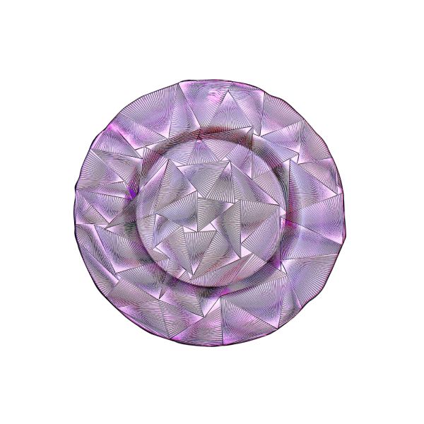 32cm Diamond Cutting Embossed Glass Plates For Wedding Party