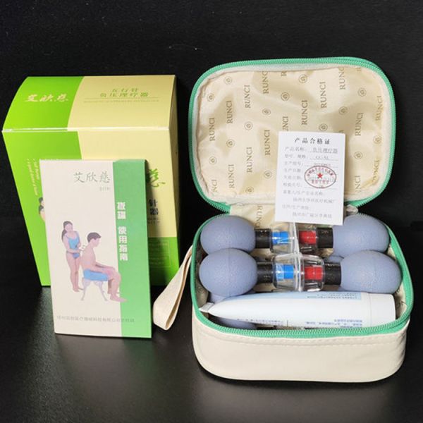 Transparent 7 Type Mix Haci Magnetic Acupressure Suction Cup Ventosa Therapy Massage Set