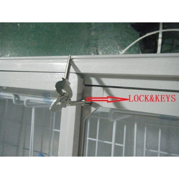 550L Commercial Chest Freezer With Top Open Sliding Two Flat Glass Door